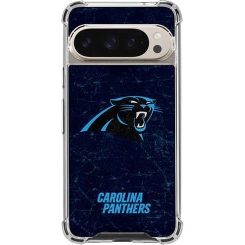 NFL Carolina Panthers Distressed Pixel 9/9 Pro Clear Case